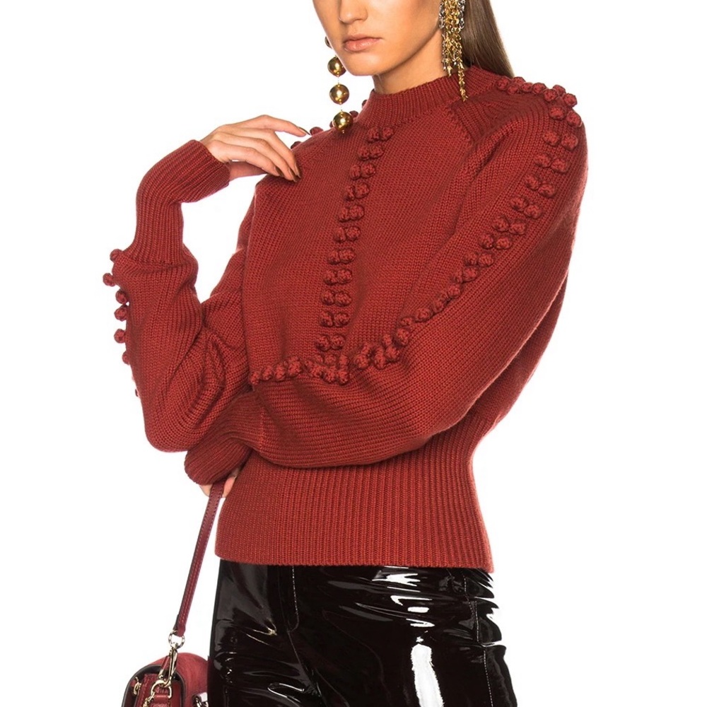 Chloe Bobble Knit Crew Neck Sweater